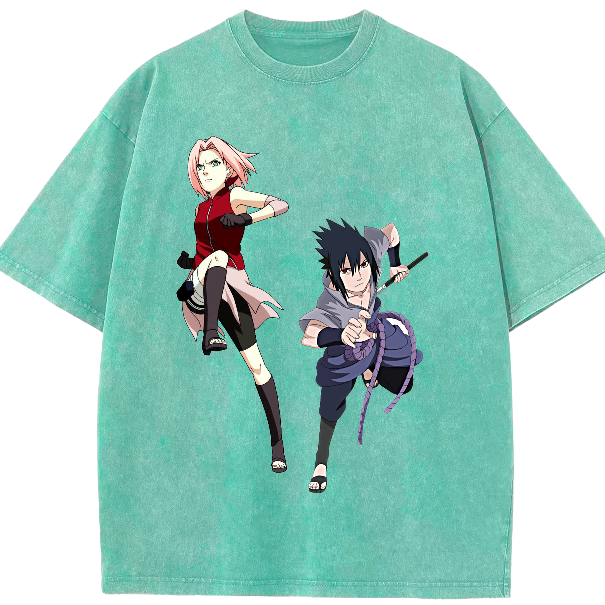 （画像用） NARUTO -ナルト- 春野サクラ Haruno Sakura 綿100% ヴィンテージ風 半袖Tシャツ（フロントプリント）